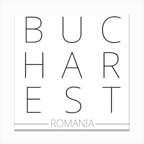 Bucharest Romania Typography City Country Word Canvas Print