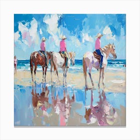 Horses On The Beach 2 Canvas Print