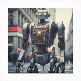 Robot On The Street 67 Canvas Print