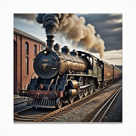 Steam Locomotive Created using Imagine AI Art Canvas Print