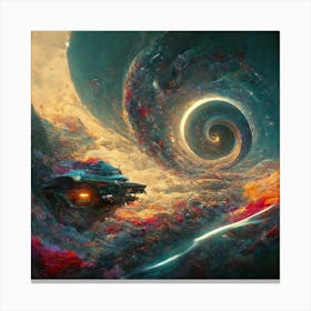 Cosmic Odyssey Navigating Wormholes In The Tapestry Of Stars Canvas Print