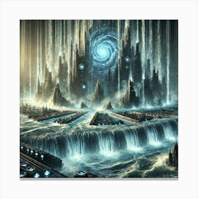 Cascade Sovereignty Hydrokinetic Defense Walls Canvas Print