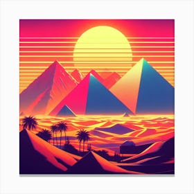 Egyptian Pyramids Desert Canvas Print