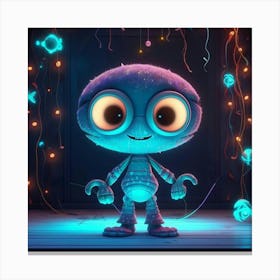 Blue Robot Canvas Print