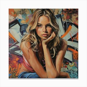 Graffiti Girl Canvas Print