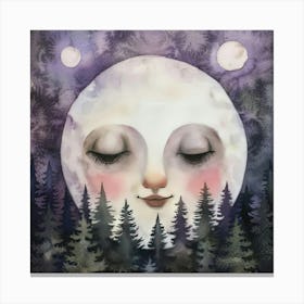 Moon In The Forest Canvas Print