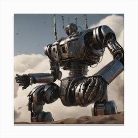 Robot In The Desert 5 Canvas Print