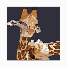 Lean on me Giraffes Canvas Print