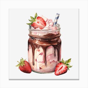 Strawberry Milkshake 34 Canvas Print