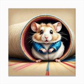 Hamster In A Tunnel 5 Canvas Print