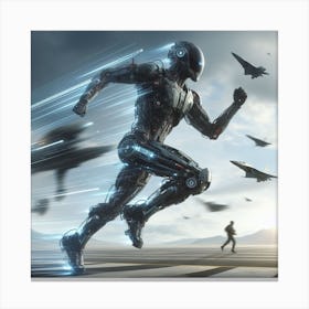 Cyborg Running 1 Canvas Print