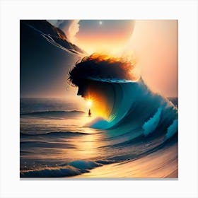 Wave In The Ocean Canvas Print