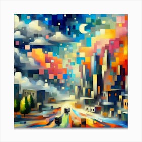 Abstract Cityscape Canvas Print