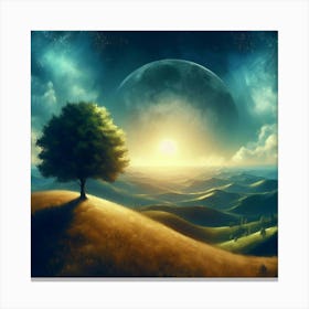 Landscape With A Tree Canvas Print