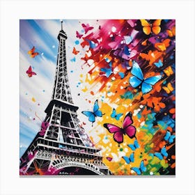 Paris With Butterflies 158 Canvas Print