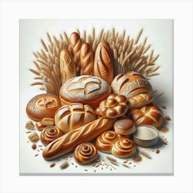 Bread And Wheat Canvas Print