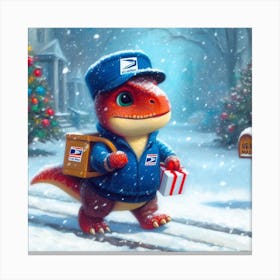 Dinosaur Mail Carrier Canvas Print