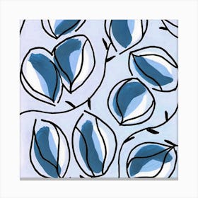 Seed Pods Square Blue Canvas Print