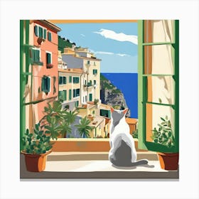 Cat Looking Out The Window 1 Canvas Print