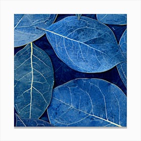 Blue Leaves 1 Canvas Print