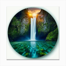 Multnomah Falls at sunset. Just one of many large waterfalls along the Columbia Gorge in Washington and Oregon (50) Canvas Print