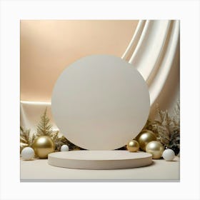 White Background With Golden Ornaments Canvas Print