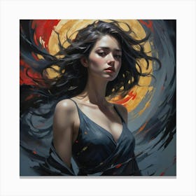 Woman With Long Hair 3 Canvas Print