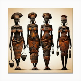 Tribal African Art Women silhouettes 4 Canvas Print