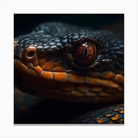 Black And Orange Snake Canvas Print