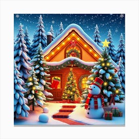 Christmas House Canvas Print