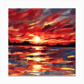 Fiery Sunset Abstract (6) Canvas Print