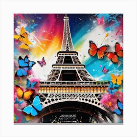 Paris With Butterflies 104 Canvas Print