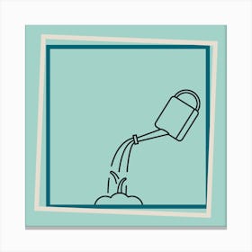 Watering Can line art Canvas Print