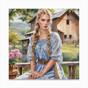 Girl With Braids Canvas Print