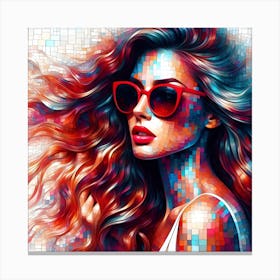 Beautiful Girl Pixel Art Canvas Print