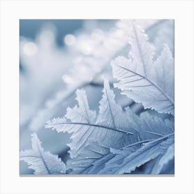 Frosty Leaves 4 Canvas Print