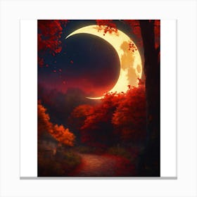 Moon In The Forest Canvas Print
