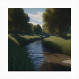 Stream In The Grass Canvas Print