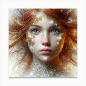 Girl With Snow On Her Face Canvas Print