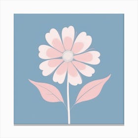 A White And Pink Flower In Minimalist Style Square Composition 468 Canvas Print