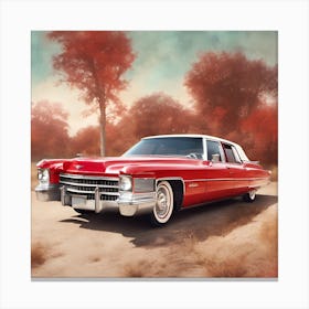 Red Cadillac Canvas Print