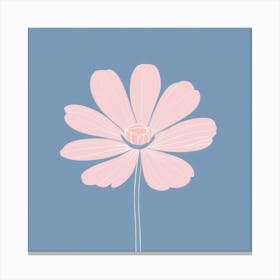 A White And Pink Flower In Minimalist Style Square Composition 69 Canvas Print