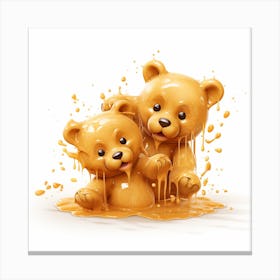 Teddy Bears In Honey Canvas Print