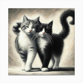 Two Cats Kissing Canvas Print