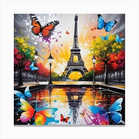 Paris Butterflies 2 Canvas Print