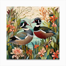 Bird In Nature Wood Duck 4 Canvas Print