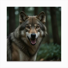 Wolf In The Woods Canvas Print