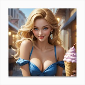 Ice Cream Girl 13 Canvas Print