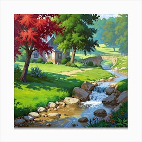 Stream In The Woods 3 Canvas Print