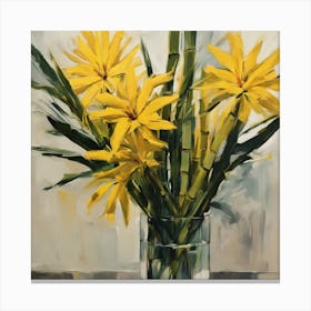 Yellow Flowers In A Vase Canvas Print